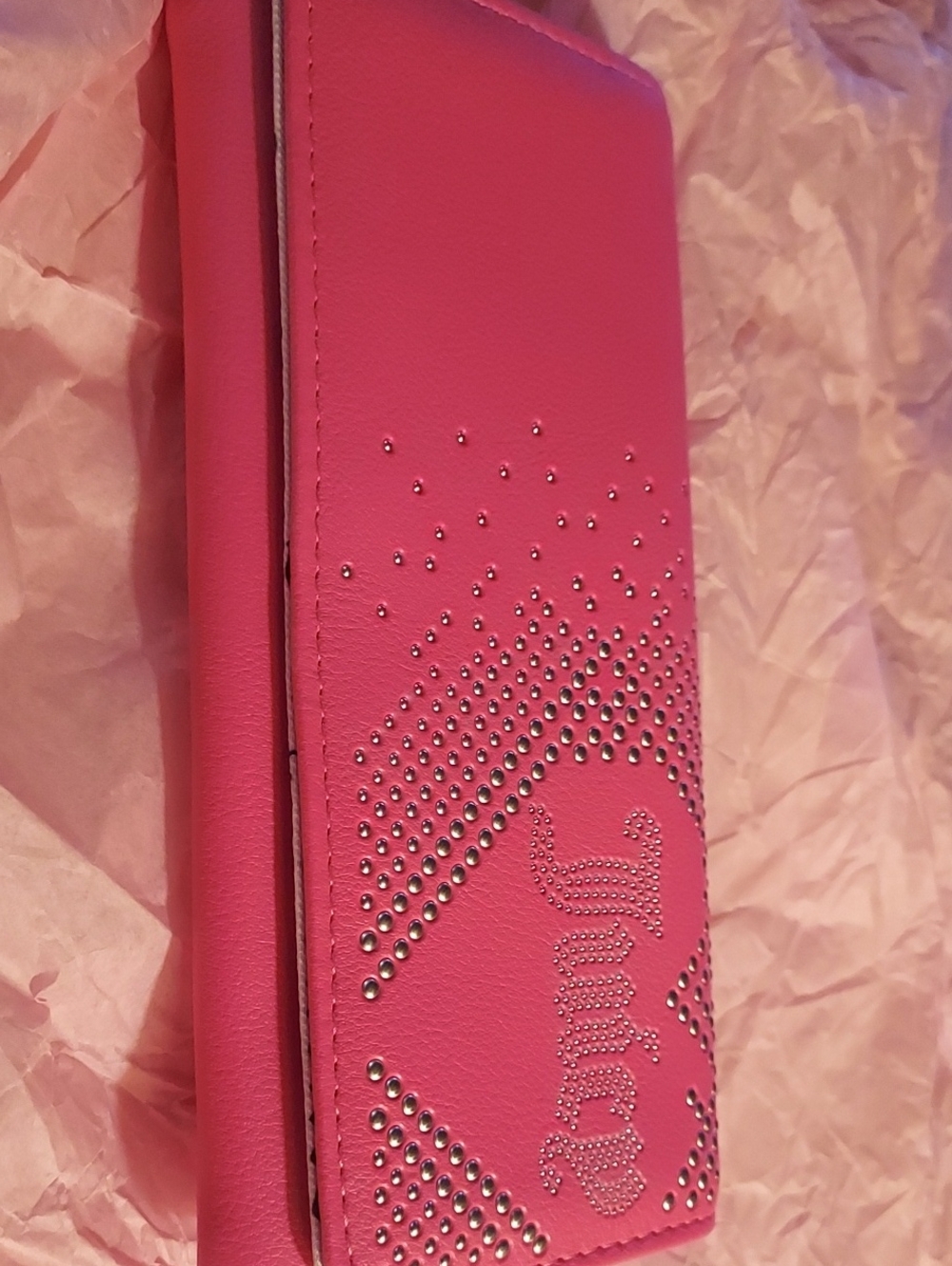 Juicy Couture Pink Studded Wallet Clutch - Picture 2 of 7